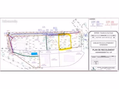 st jean de luz - terrain viabilisé 515m2- 118m2 constructible