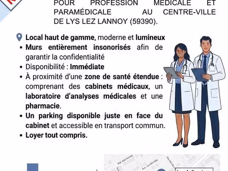 local / bureau haut de gamme bien situé lys-lez-lannoy centre