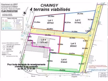 terrain viabilise 517m2