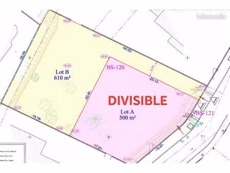 terrain constructible juvignac – 500 m² - 600 m² – divisible