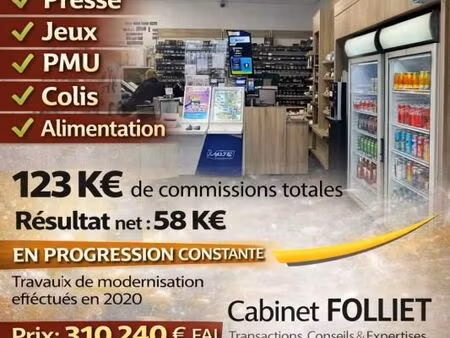 fonds de commerce tabac  presse  jeux 80 m²