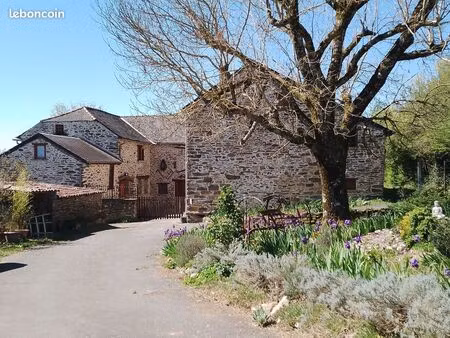 maison en pierre  toit ardoise