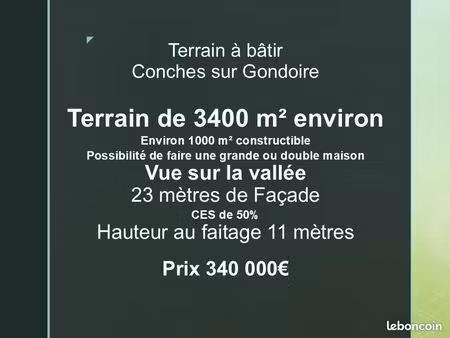 terrain 3 400 m² conches sur gondoire