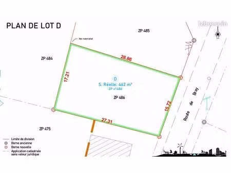 terrain constructible – 460 m² – berric (56) – 80 000