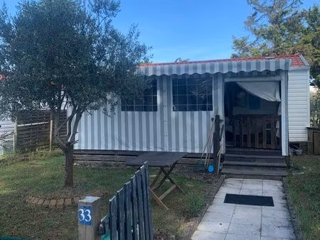 mobile home avec jardin clos au camping bel air