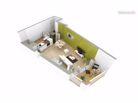 studio 37 m² balcon parking thouaré-sur-loire centre – récent 2018 – 540 cc