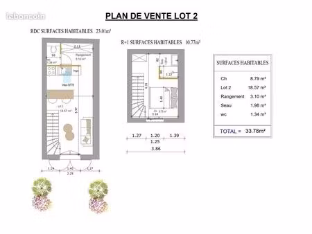 duplex 2 pièces 34 m²