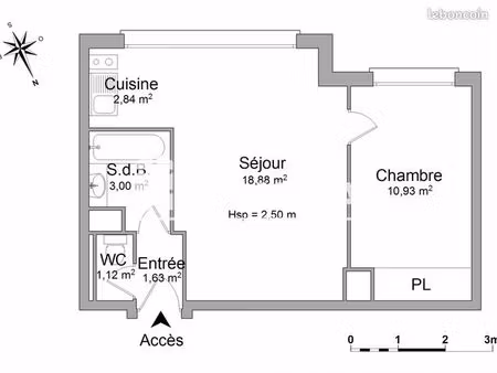 appartement 2 pièces 38 m²