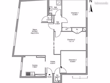 appartement 4 pièces 83m² à louer 1454.65 - maisons-alfort 94700