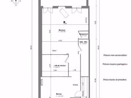 location commerce 68 m²