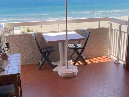 canet-plage  t2 face mer 40m2 + terrasse 8m2  climatisation fixe et réversible  wifi fibre