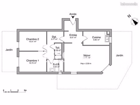 appartement 3 pièces 68.83m² à louer 1490 - chatou 78400
