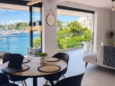 à louer – appartement t4 meublé vue marina – bas-du-fort (le gosier)