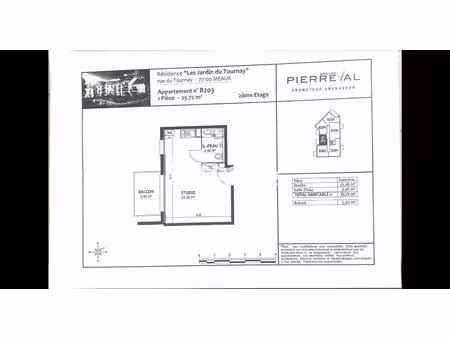 residence recente - studio avec balcon
