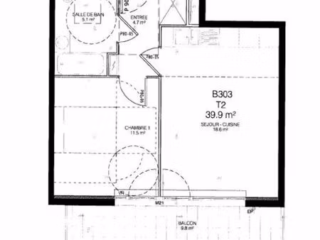 appartement composé de 2pièces vue sur parc