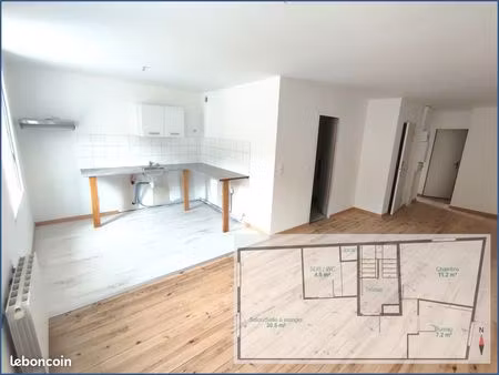 t3 très lumineux - 54m² - refait à neuf - 38' en train de lyon part-dieu - libre au 1er se