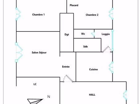 toulon-ouest- appartement t3 56m2