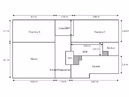 appartement lumineux de 56 m² fraichement rénové