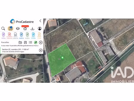 vente terrain à bâtir 1 100 m²