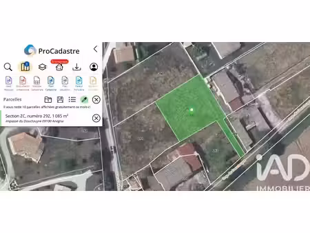 vente terrain à bâtir 1 085 m²