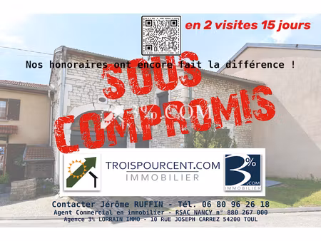 vente maison 5 pièces 133 m² à uruffe (54112)  133 400 €