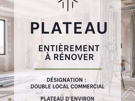 plateau commercial de 380 m² à rénover. double local en rez-de-chaussée