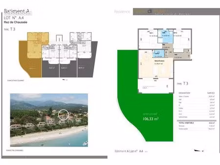 t3 70 m² bord de mer – jardin 106 m² – résidence récente