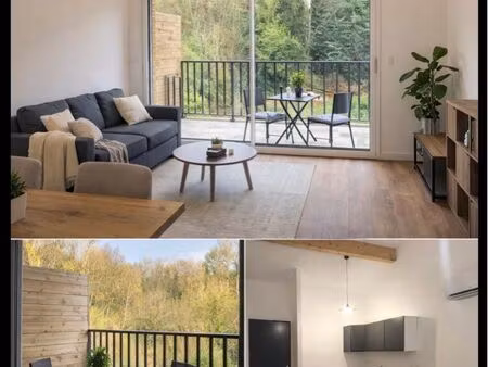 location t3 duplex neuf meublé – 54 m² – balcon vue forêt – clim – rives