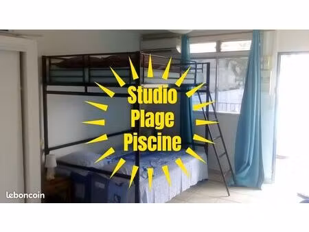 studio  piscine  plage anse mitan à 20m