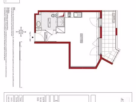 studio meublé 29m²