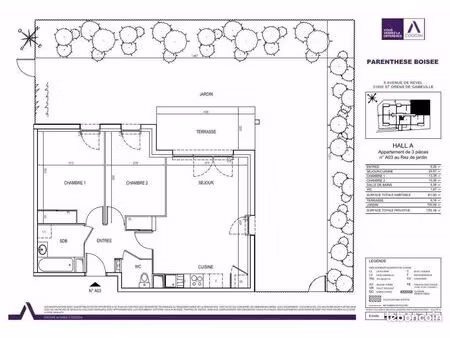 appartement 3 pièces 61 m²