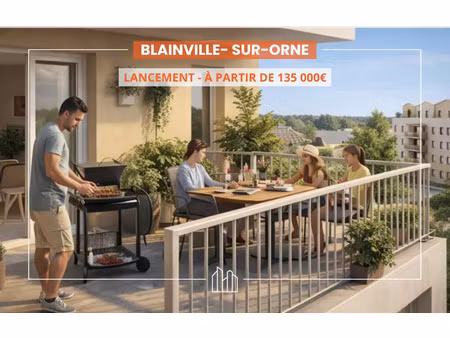 vente appartement neuf 3 pièces 56m2 blainville-sur-orne - 209000 € - surface privée