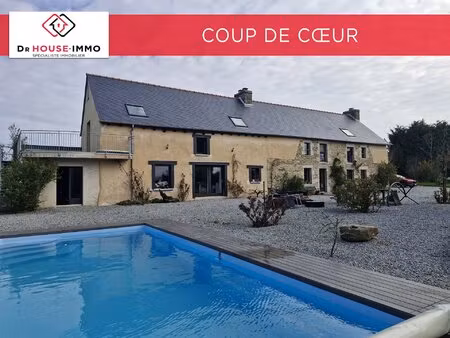 magnifique demeure avec piscine et parc paysagé à ménéac