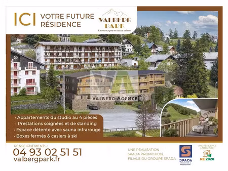 vente appartement 2 pièces 43.95 m² à valberg (06470)  325 000 €