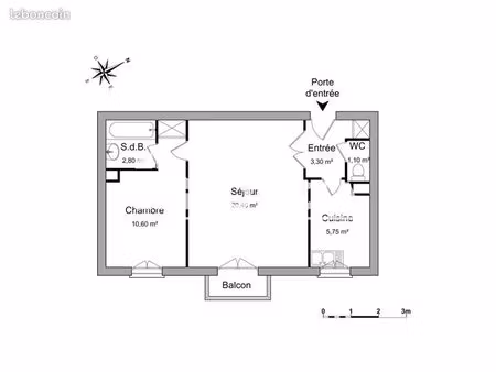 appartement 2 pièces 43.95m² à louer 845 - villeparisis 77270
