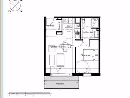 appartement t2 neuf - vernon le jardin des officiers- balcon & parking