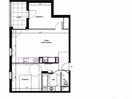 appartement 3 pièces 57 m²