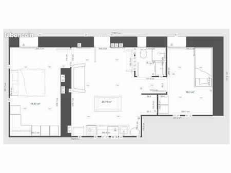 t3 récemment rénové de 48 m² avec terrasse sur jardin privatif