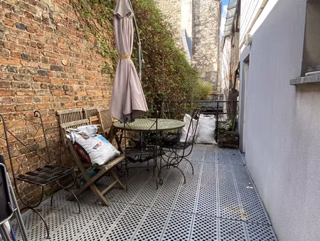 19ème pyrenees / buttes chaumont : 3 pièces meublé avec terr