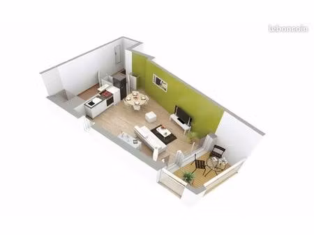 studio 37 m² balcon parking thouaré-sur-loire centre – récent 2018 – 540 cc