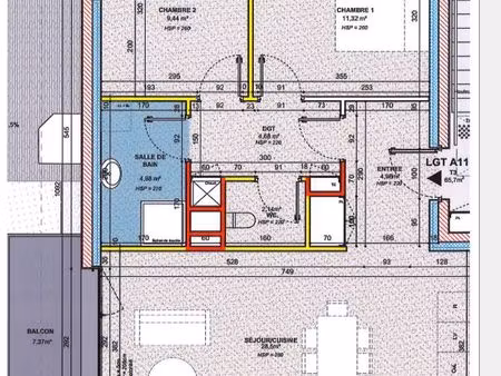 appartement 3 pièces 66 m²