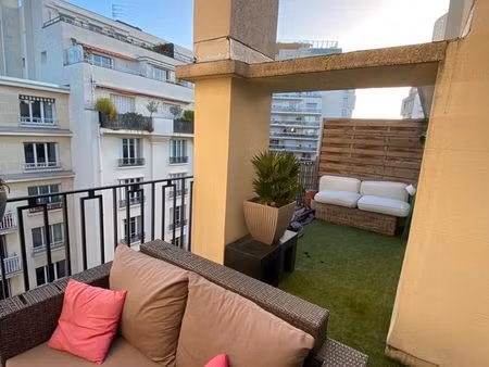 neuilly / porte maillot. 2 p. terrasse