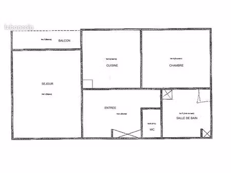 appartement 47 m2  parking   balcon  saxe gambetta