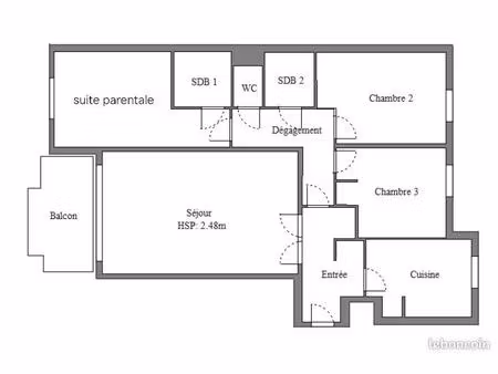 appartement récent 3 chambres convention