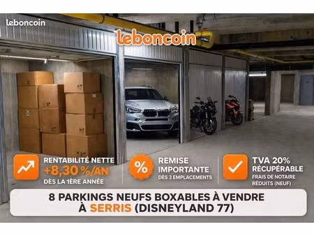 8 parking neufs boxables à serris (disneyland 77) – ideal investisseur - rentabilité nette
