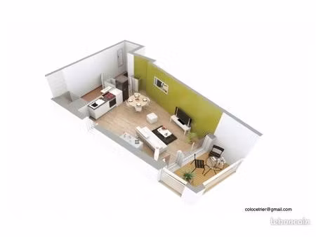 studio 37 m² balcon parking thouaré-sur-loire centre – récent 2018 – 540 cc