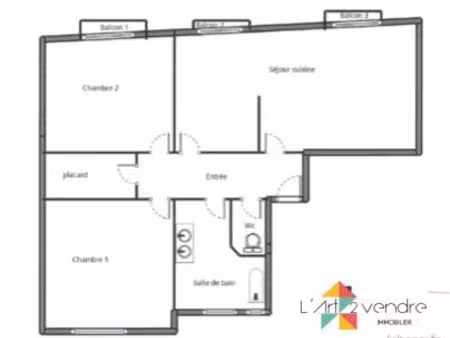 appartement 3 pièces 65 m²