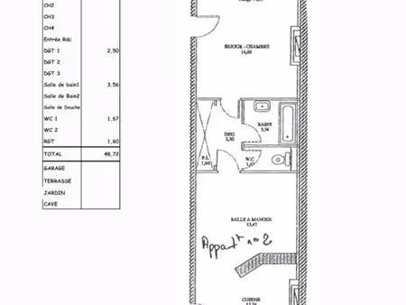 appartement 2 pièces 48 m²