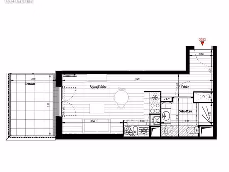 studio 1 pièce 28 m²