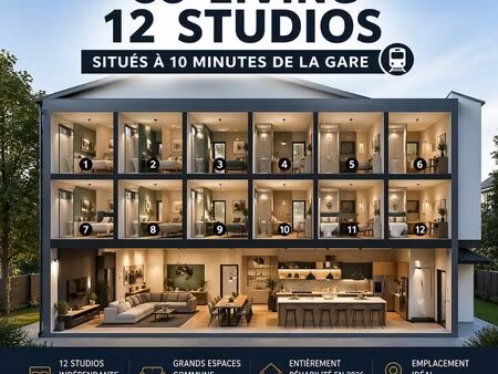coliving haut de gamme – 12 studios indépendants – noisy-le-grand